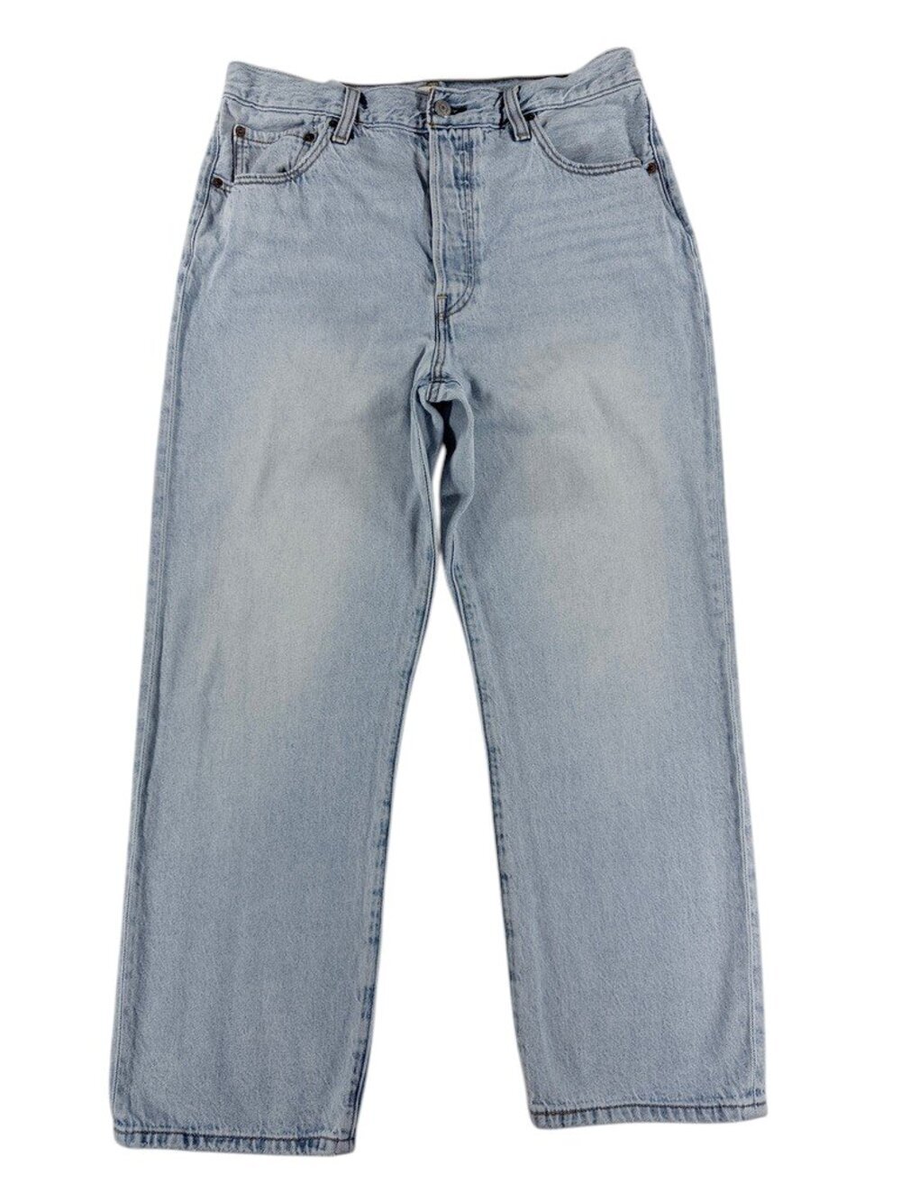 Women's Levi's Premium Ribcage Straight Ankle Jeans W32 L29 High Rise Light Wash
